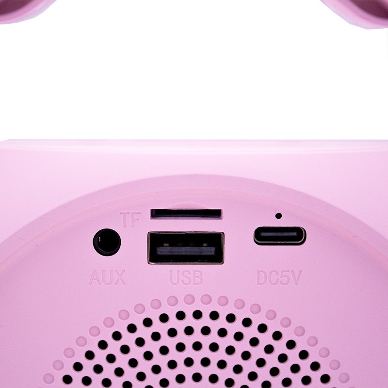 Enceinte Bluetooth universelle 6 W, mini karaoké, fête, 2 microphones, rose