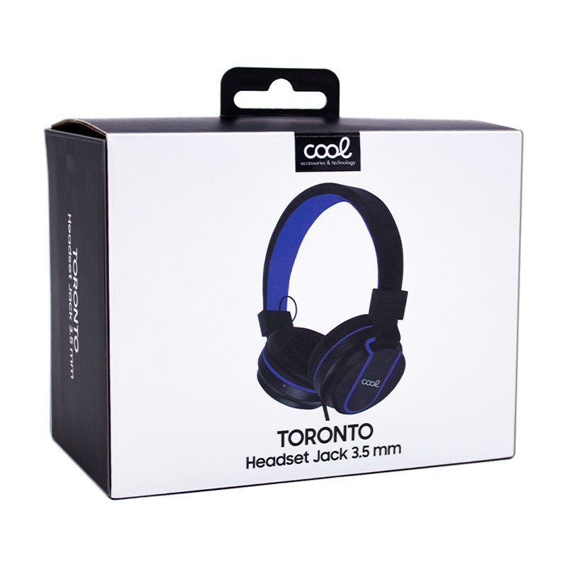 Auriculares Cascos Jack 3,5 mm COOL Toronto Negro-Azul