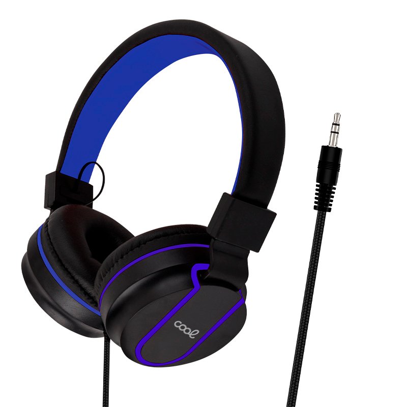 Auriculares Cascos Jack 3,5 mm COOL Toronto Negro-Azul