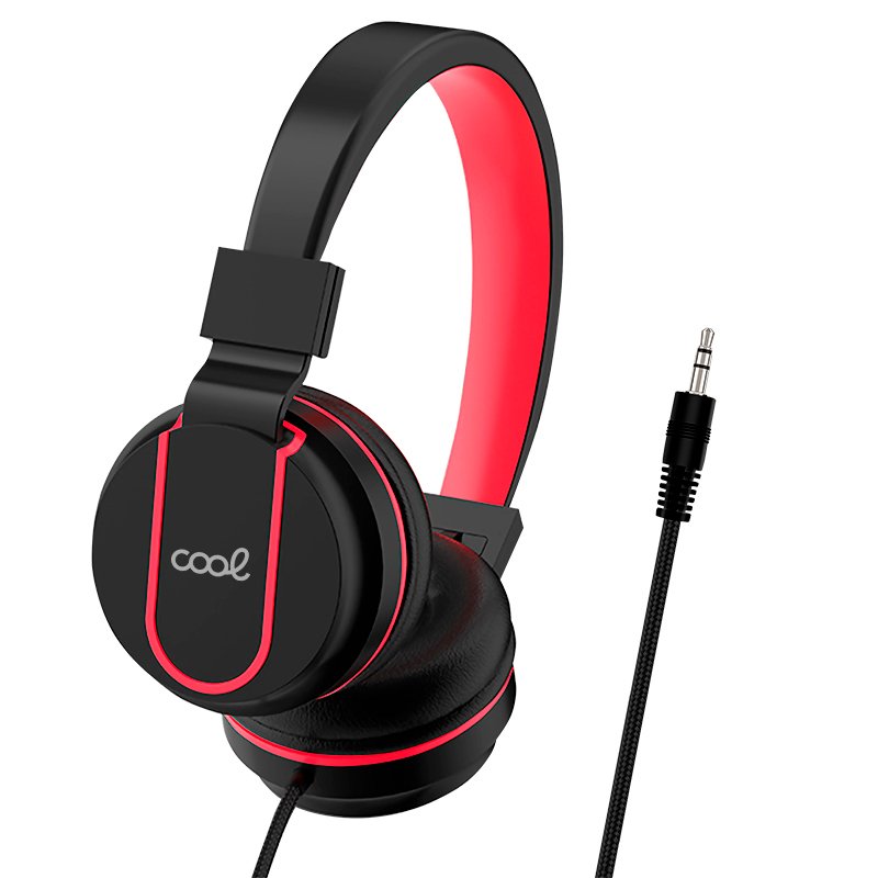 Auriculares Cascos Jack 3,5 mm COOL Toronto Negro-Rojo