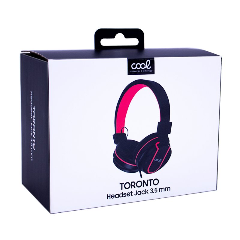 Auriculares Cascos Jack 3,5 mm COOL Toronto Negro-Rojo