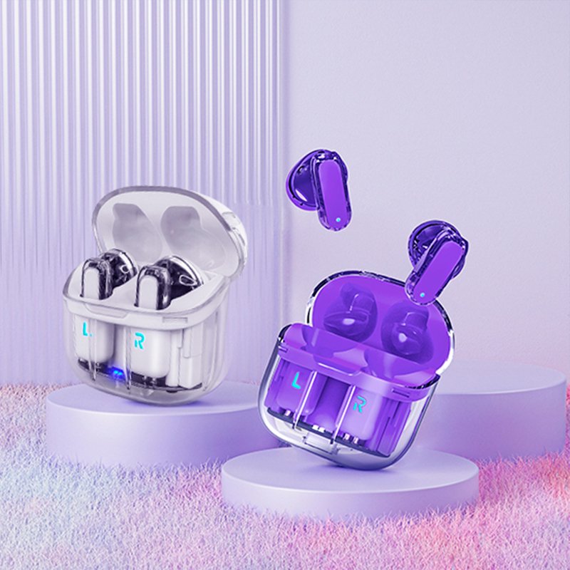 Écouteurs stéréo Bluetooth à double pod COOL Crystal Violet