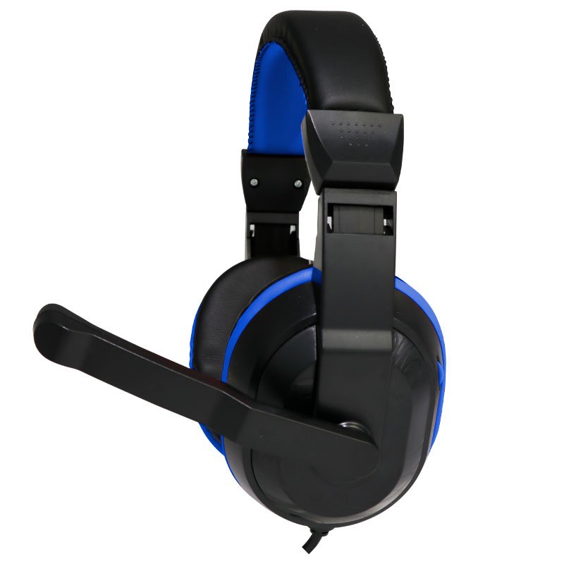Casque stéréo de bureau Cool Dublin avec micro (noir-bleu)
