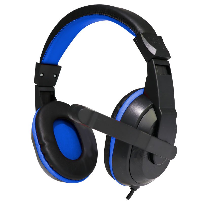 Casque stéréo de bureau Cool Dublin avec micro (noir-bleu)