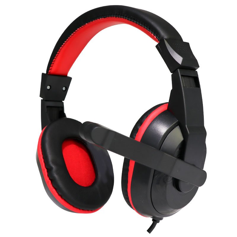 Casque stéréo de bureau Cool Dublin avec micro (noir-rouge)