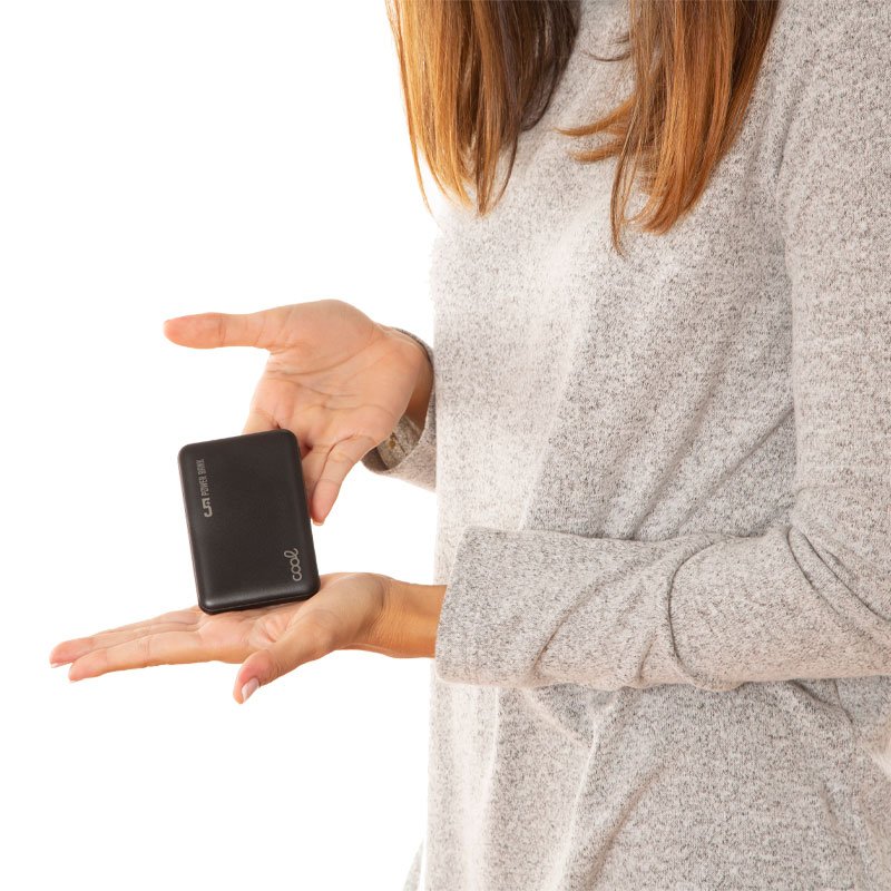 Batterie externe Power Bank 5000 mAh Cool Cuir Noir