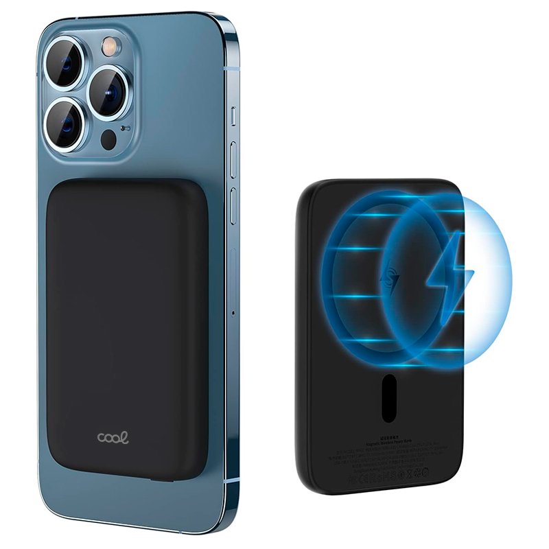 Batterie externe magnétique universelle Qi 5000 mAh, violet froid