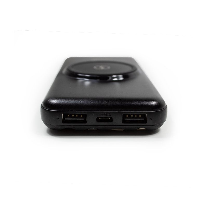 Batterie externe universelle 10 000 mAh avec recharge sans fil Qi (4 ports) Noir