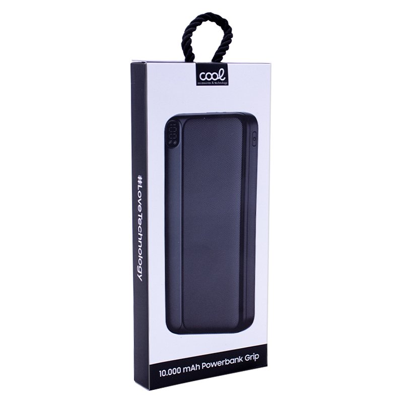 Batterie externe universelle 10 000 mAh (Type C / Lightning) Cool Grip Noir