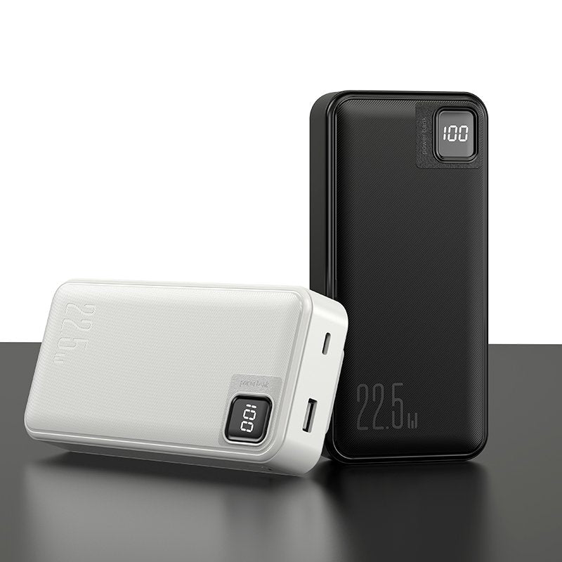 Batterie externe universelle 22,5 W 20 000 mAh (Type C / Lightning) Blanc froid