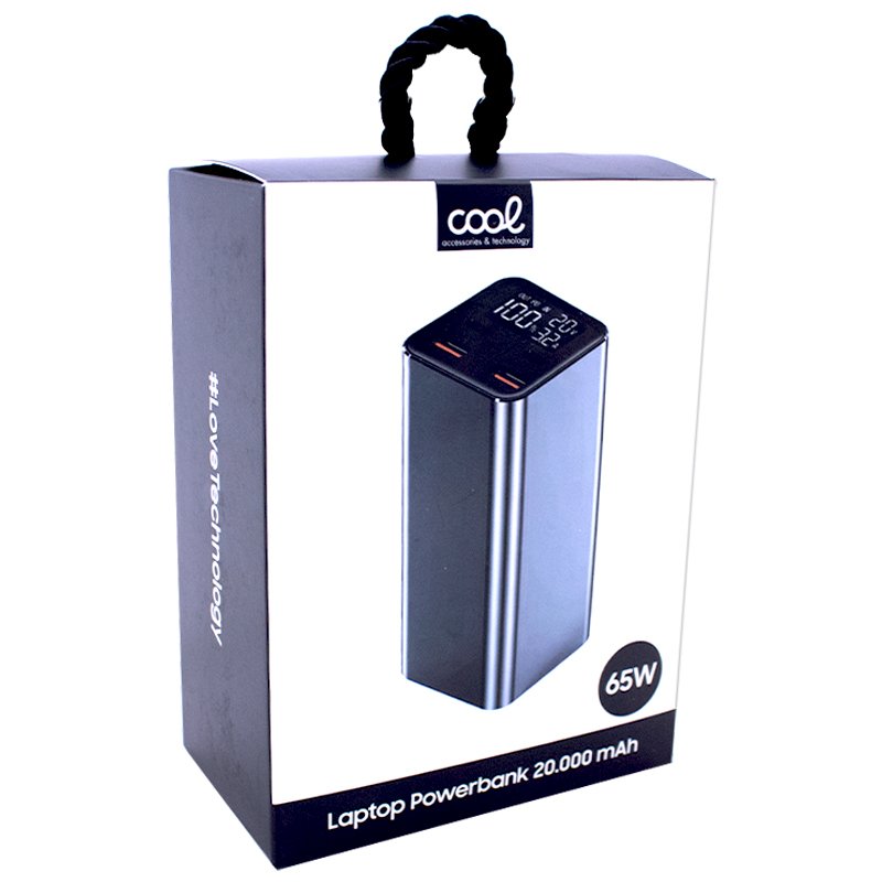 Batterie externe universelle 65 W 20 000 mAh (ordinateurs portables) Gris