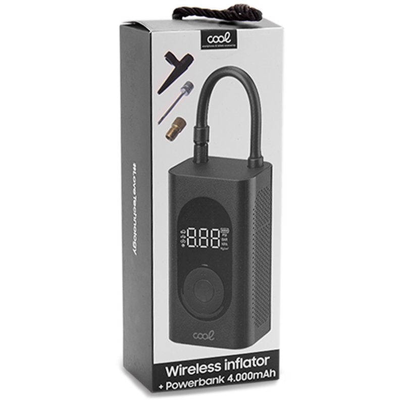 Gonfleur sans fil, batterie externe + batterie externe 4 000 mAh, COOL
