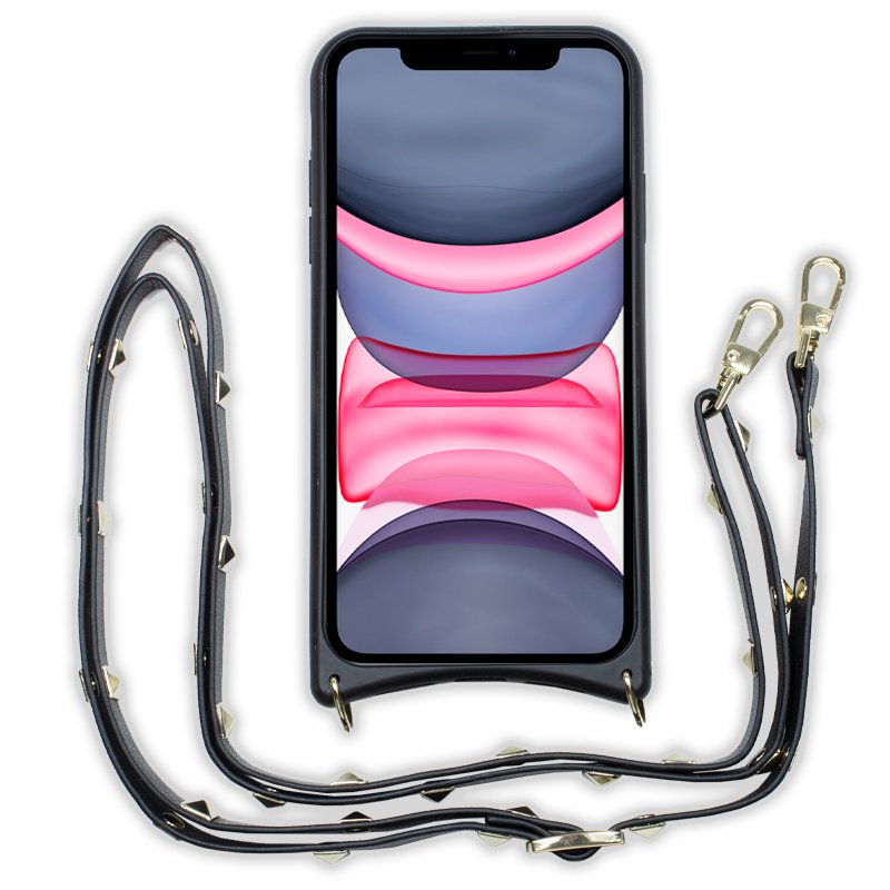 Coque cool pour iPhone 11 avec sangle Pop-Rock, noire