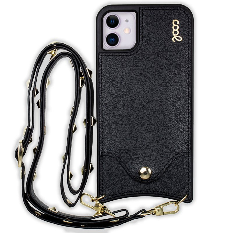 Coque cool pour iPhone 11 avec sangle Pop-Rock, noire