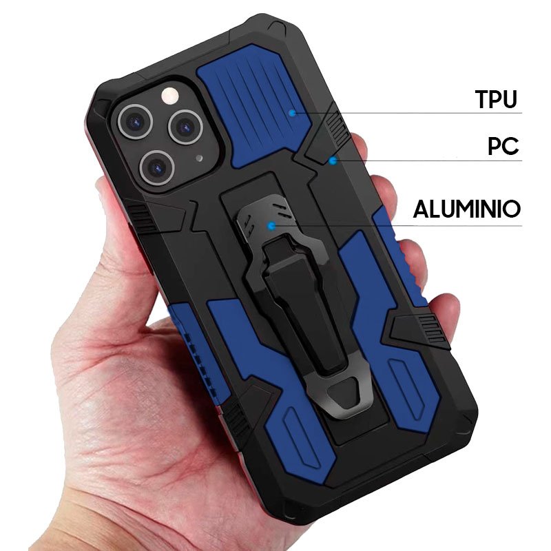 Coque rigide Cool pour iPhone 12 mini avec clip bleu marine