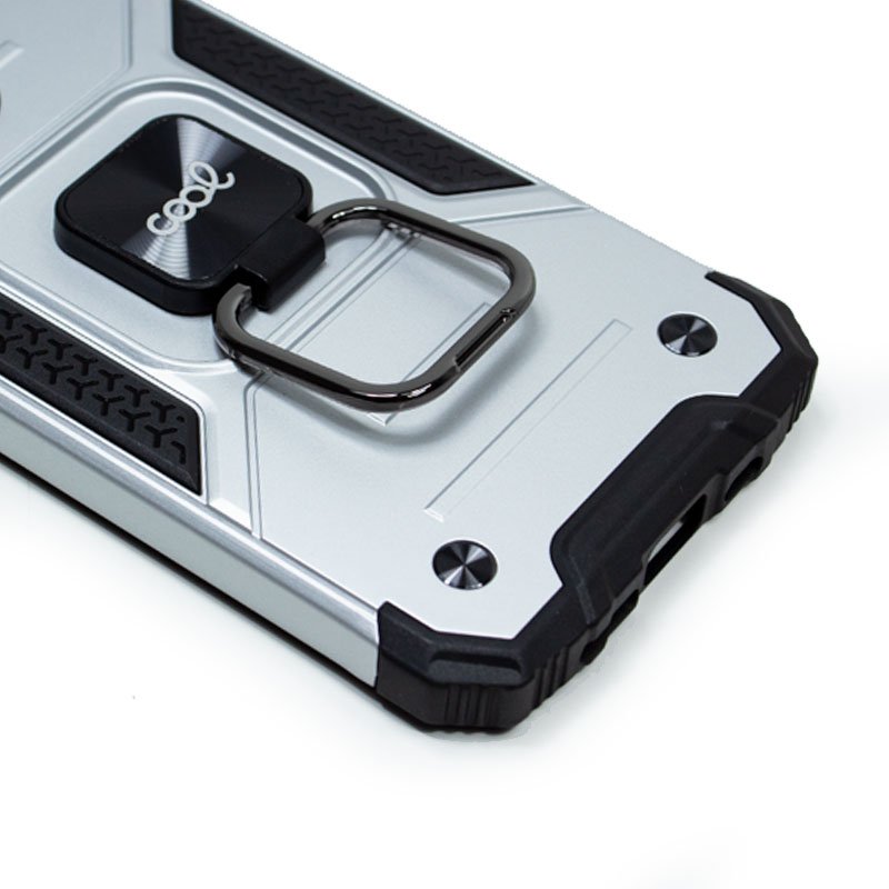 Coque rigide avec anneau argenté pour iPhone 13 Pro
