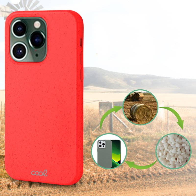 Coque Cool pour iPhone 14 Pro Eco Biodégradable Rouge