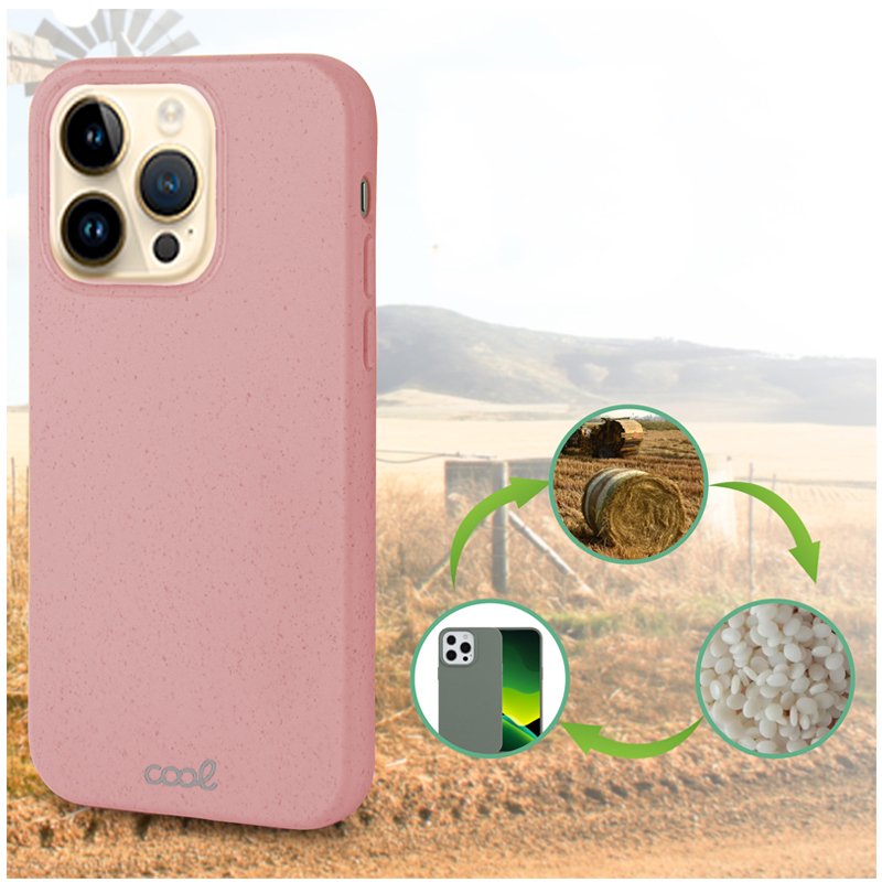Coque Cool pour iPhone 14 Pro Max Eco Biodégradable Rose