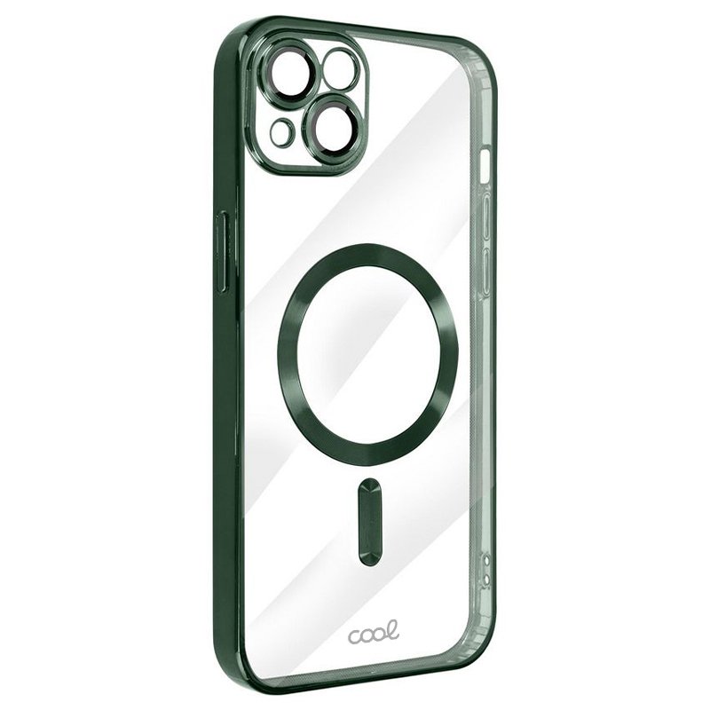 Coque magnétique pour iPhone 15 avec bord vert