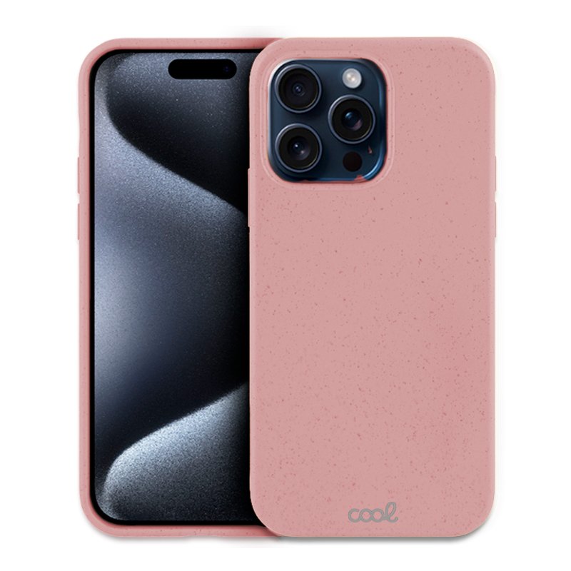 Coque Cool pour iPhone 15 Pro Eco Biodégradable Rose