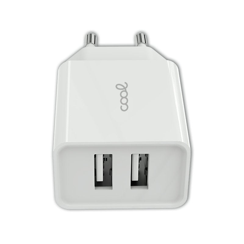 Chargeur réseau universel avec 2 entrées USB COOL 2,4 A Blanc