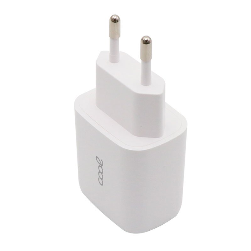 Chargeur rapide universel (PD) double USB Type-C / USB COOL (20 W) Blanc