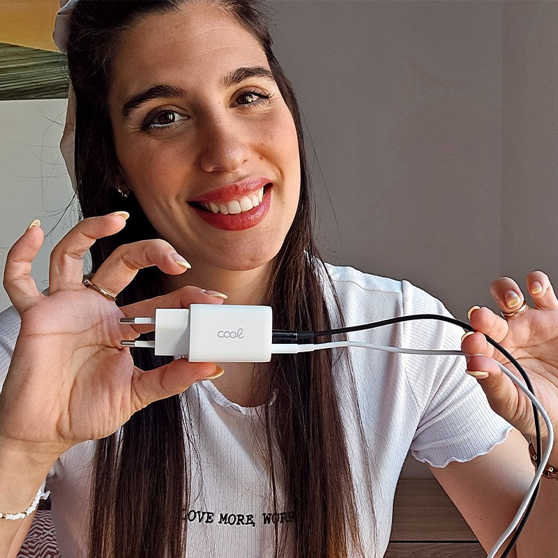 Cargador Red Universal Ultra Fast PD Dual (2 x Tipo-C) COOL (35W) Blanco