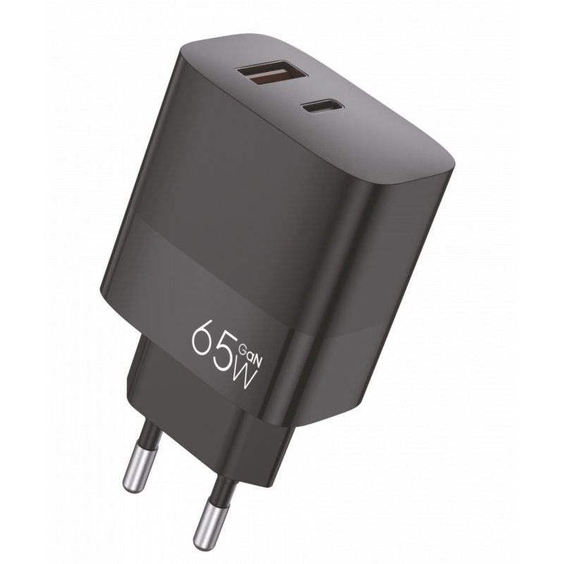 Chargeur universel ultra rapide PD Type-C + USB COOL (65 W + câble Type-C) GaN noir