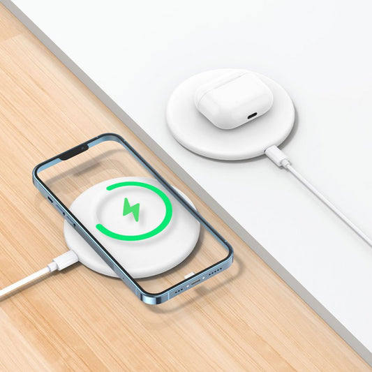 Dock Base Cargador Smartphones Inalámbrico Qi Universal COOL Blanco