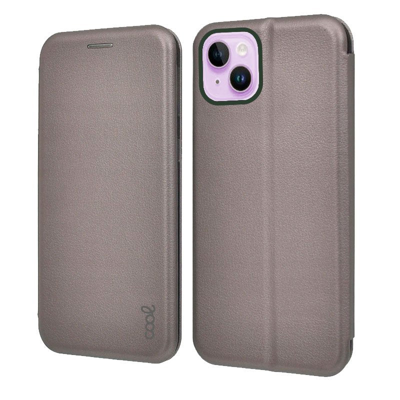 Étui à rabat tendance pour iPhone 14 Elegance Silver