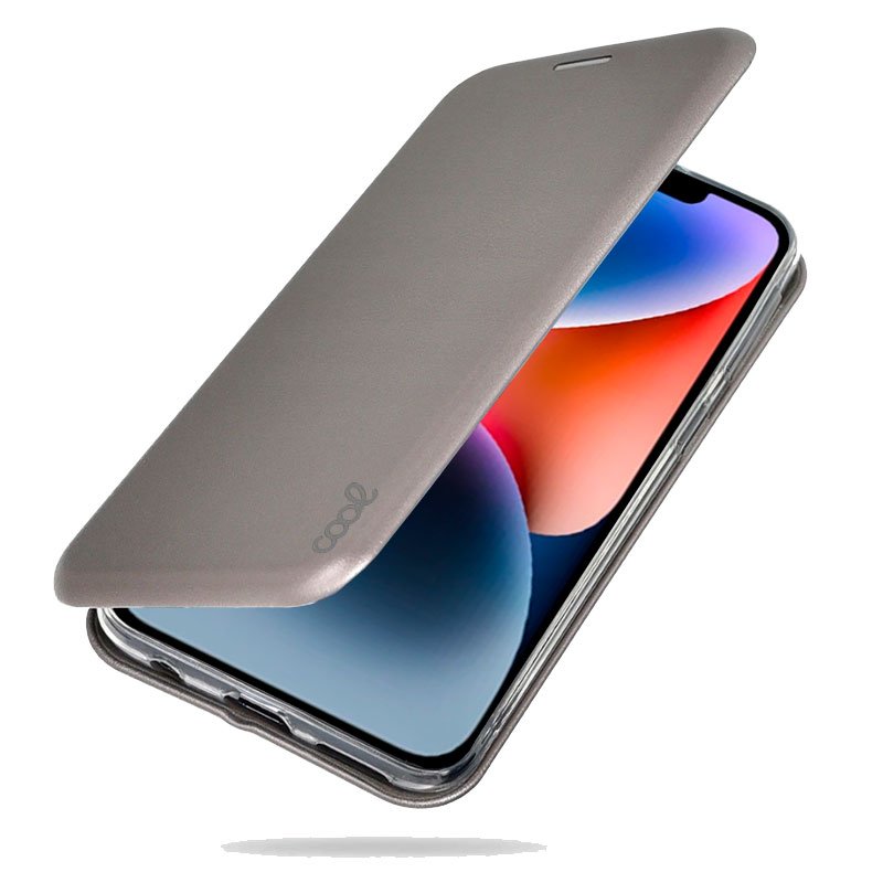Étui à rabat tendance pour iPhone 14 Plus Elegance Silver