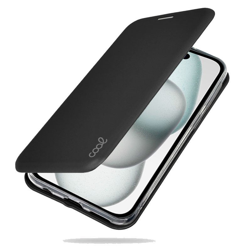 Étui à rabat Cool pour iPhone 15 Elegance Noir