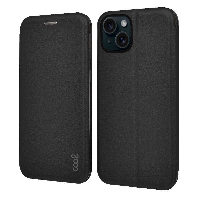Étui à rabat Cool pour iPhone 15 Elegance Noir