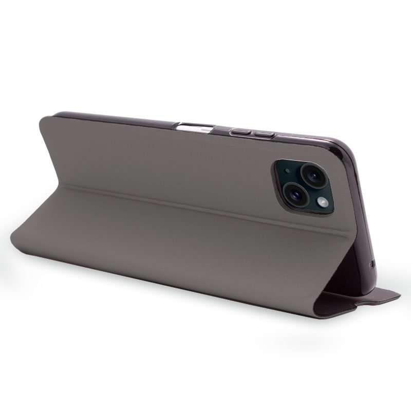 Étui à rabat tendance pour iPhone 15 Elegance Silver