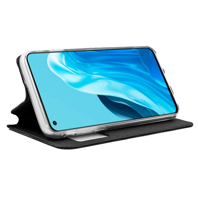Étui à rabat élégant pour Oppo Find X5 Lite, noir lisse