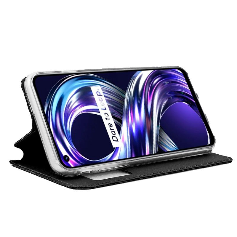 Étui à rabat Cool pour Realme 8i / Narzo 50, noir uni