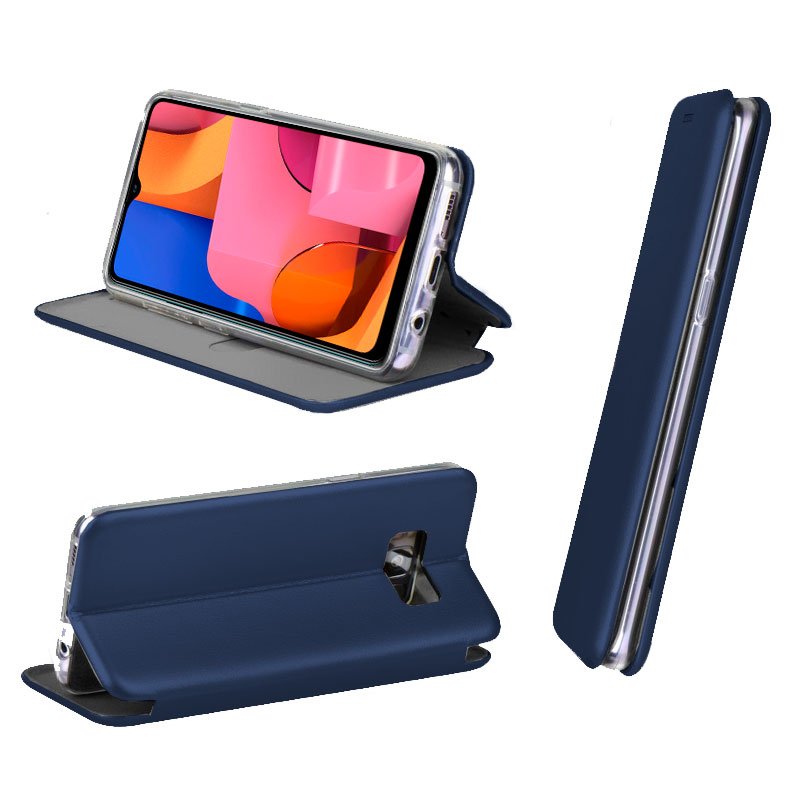 Étui à rabat tendance pour Samsung A207 et Galaxy A20s Elegance Navy