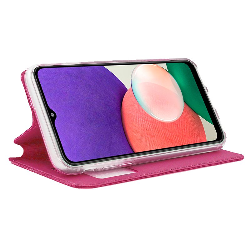 Étui à rabat tendance pour Samsung A226 Galaxy A22 5G, rose uni