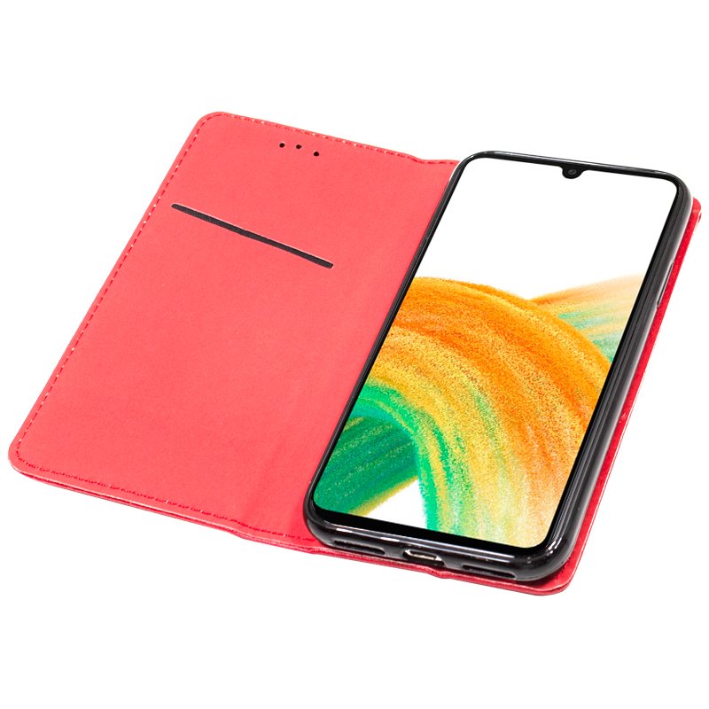 Étui à rabat tendance pour Samsung A336 Galaxy A33 5G, rouge uni