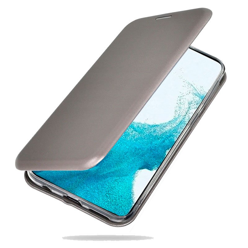 Étui à rabat élégant pour Samsung S901 et Galaxy S22, couleur argent