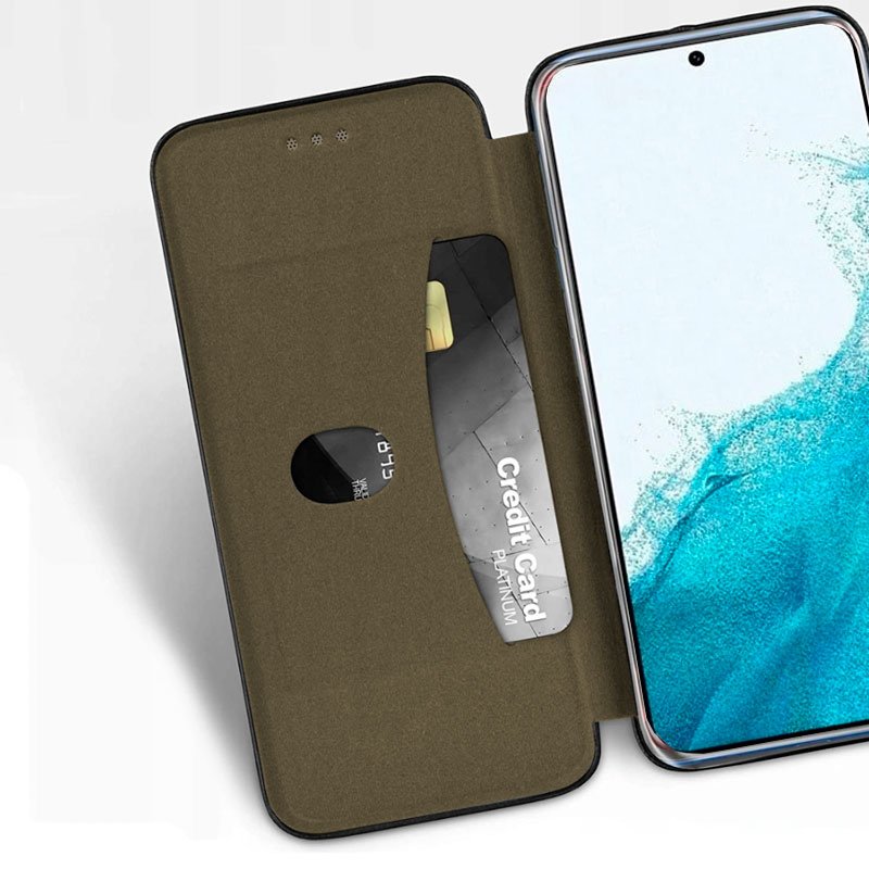 Étui à rabat élégant pour Samsung S901 et Galaxy S22, couleur argent