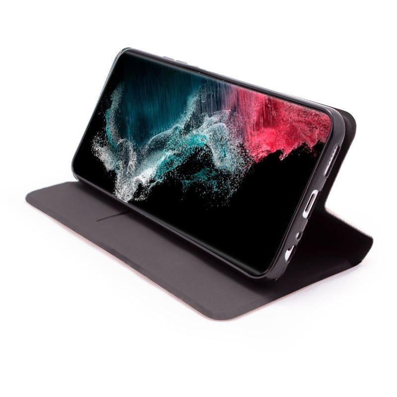 Étui à rabat élégant pour Samsung S908 et Galaxy S22 Ultra Elegance, noir