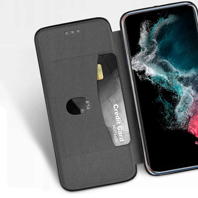 Étui à rabat élégant pour Samsung S908 et Galaxy S22 Ultra Elegance, noir
