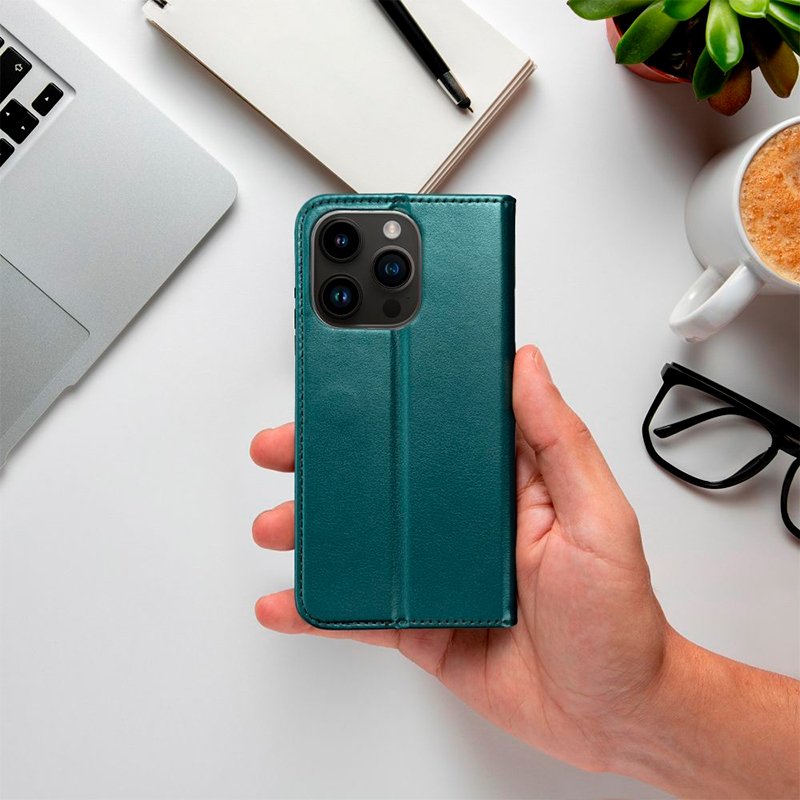 Étui à rabat tendance pour Samsung S916 et Galaxy S23 Plus, vert uni