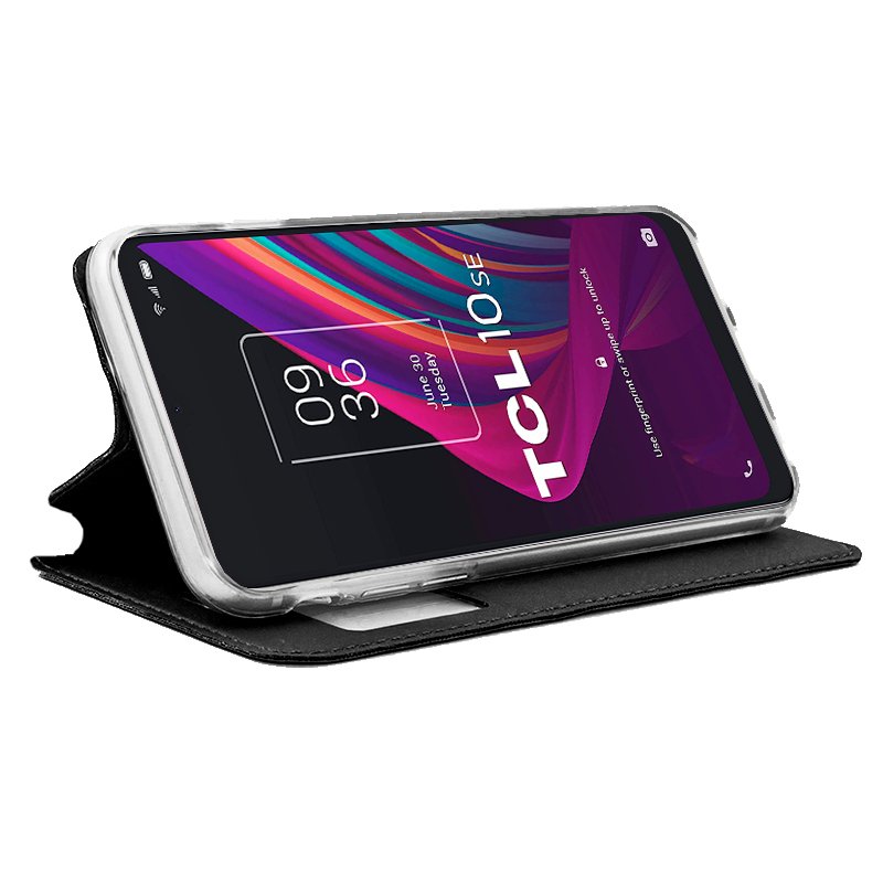 Étui à rabat Cool pour TCL 10 SE, noir uni