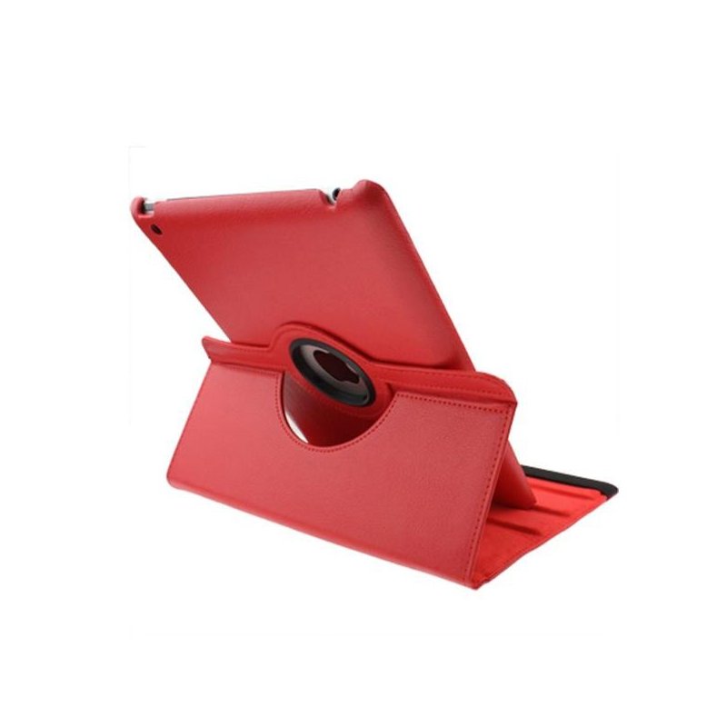 Étui rotatif en similicuir rouge pour iPad 2/iPad 3/4 (support)