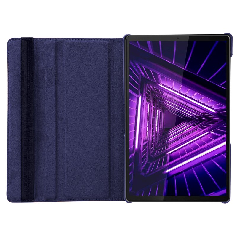 Étui tendance en cuir lisse bleu pour tablette Lenovo Tab M10 Plus / FHD Plus 2e génération / Tab K10 10,3 pouces