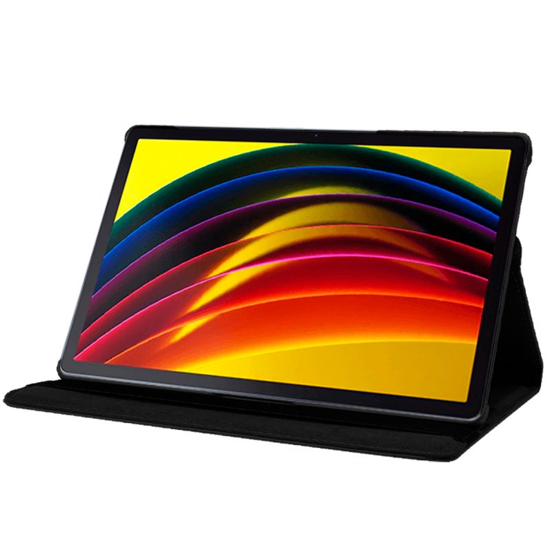 Étui tendance en similicuir lisse noir pour Lenovo Tab P11/P11 Plus (11 pouces)