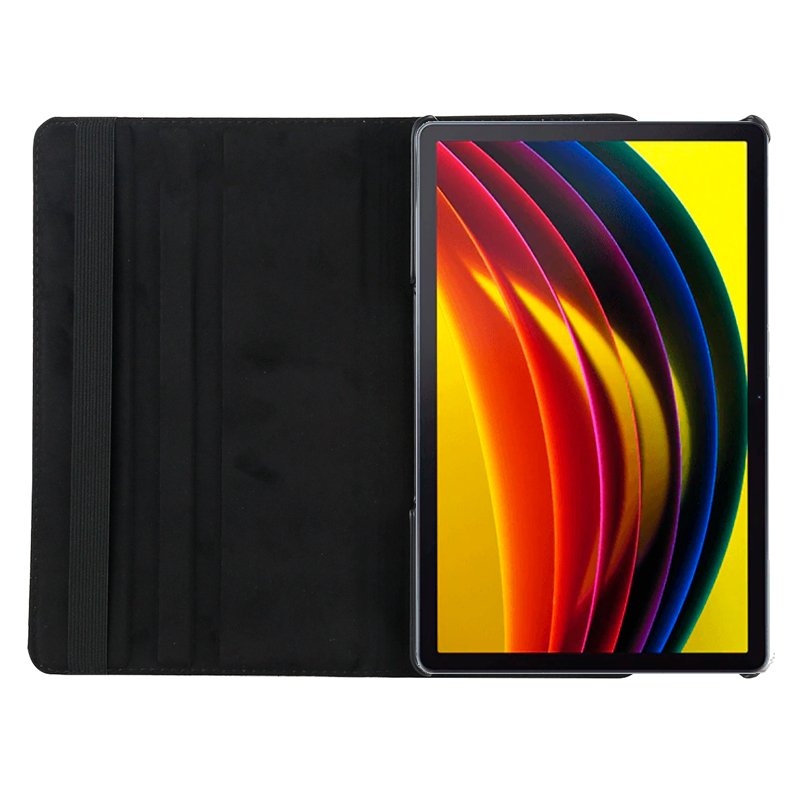 Étui tendance en similicuir lisse noir pour Lenovo Tab P11/P11 Plus (11 pouces)