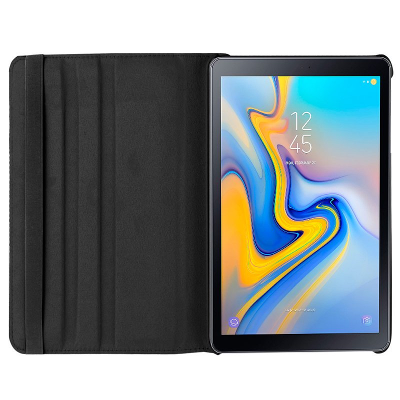 Étui en similicuir lisse noir pour Samsung Galaxy Tab A (2018) T590/T595 (10,5 pouces)